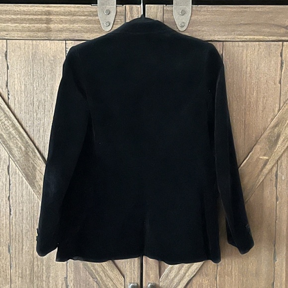 Vintage Partners from Mervyn's Velvet Cotton 2 Button Black Blazer Size 8 - Picture 4 of 7